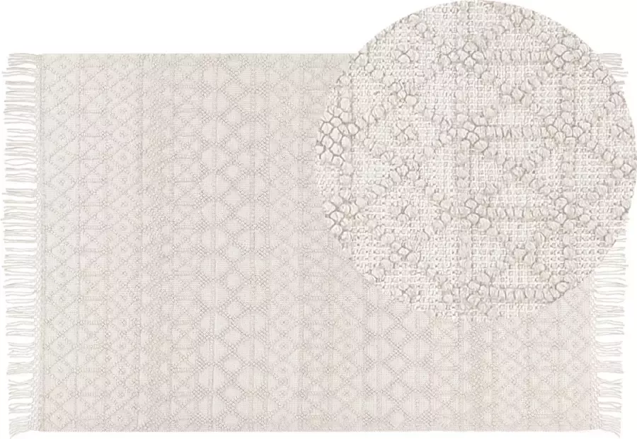 Beliani ALUCRA Modern vloerkleed Lichtbeige 200 x 300 cm Wol