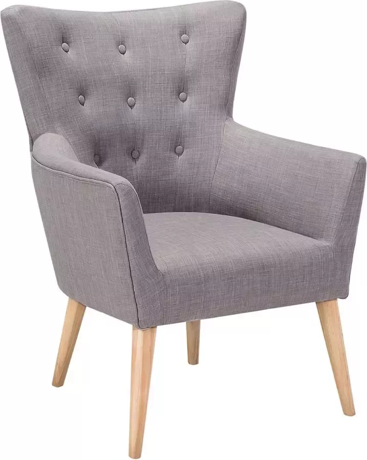 Beliani ANGEN Chesterfield fauteuil Grijs Polyester - Foto 2