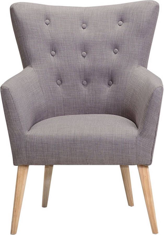 Beliani ANGEN Chesterfield fauteuil Grijs Polyester - Foto 1
