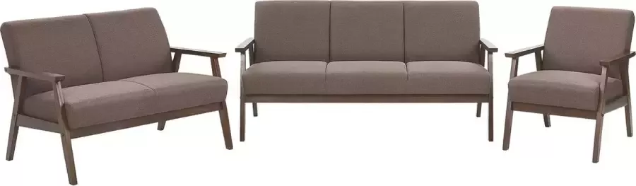 Beliani ASNES Woonkamerset Donkere houtkleur Polyester
