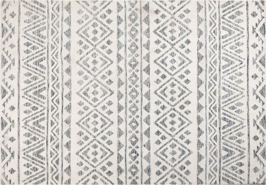 Beliani ASPANI Vloerkleed Beige Grijs 160 x 230 cm Polyester