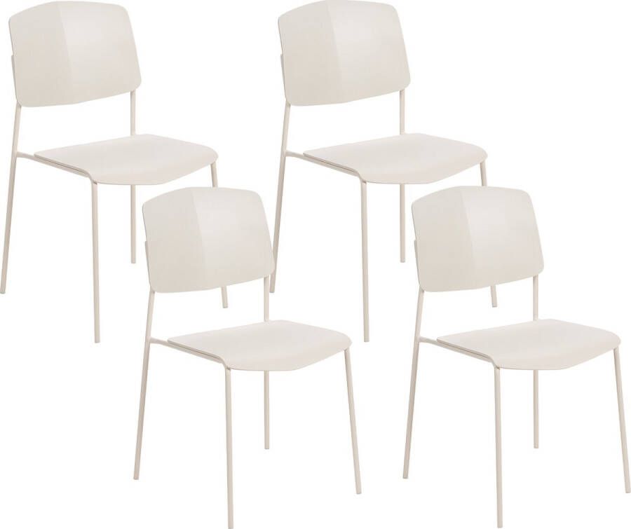 Beliani ASTORIA Set of 4 Chairs Beige Synthetisch materiaal - Foto 1