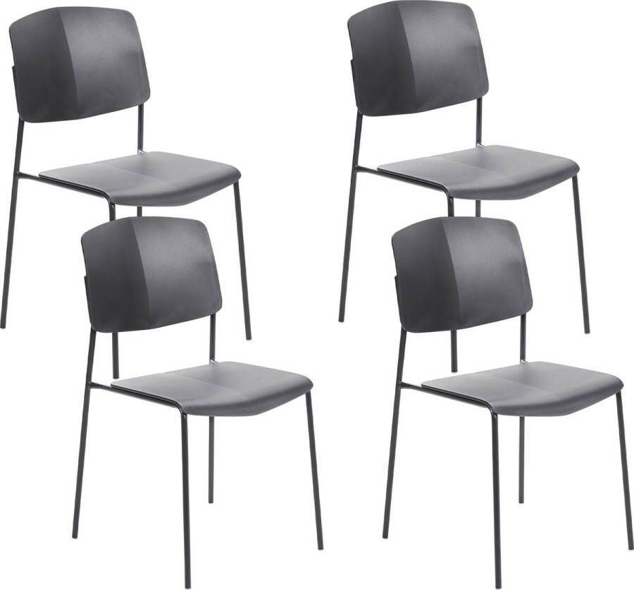 Beliani ASTORIA Set of 4 Chairs Zwart Synthetisch materiaal - Foto 1