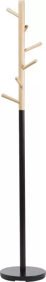 Beliani AUBUM Kapstok Zwart Dennenhout