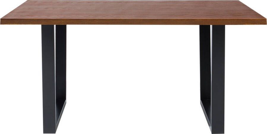 Beliani AUSTIN Eettafel Donkere houtkleur 90 x 160 cm MDF - Foto 2