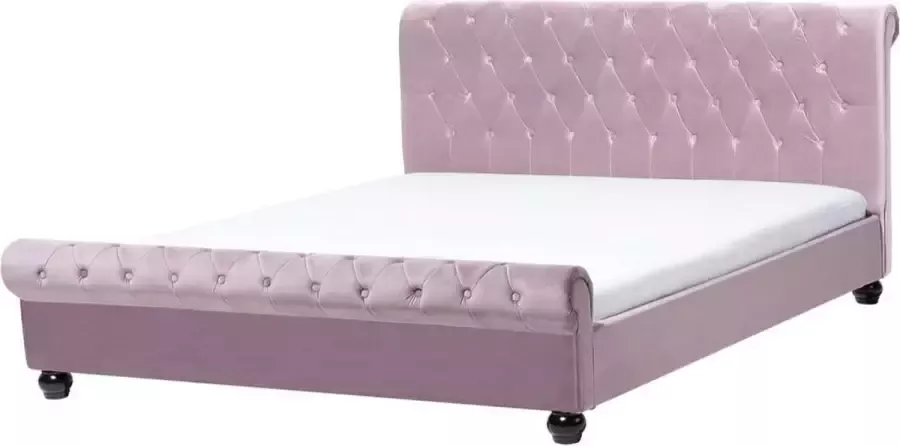 Beliani AVALLON Tweepersoonsbed Roze 160 x 200 cm Fluweel - Foto 2