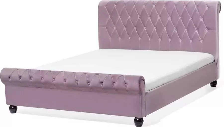 Beliani AVALLON Tweepersoonsbed Roze 140 x 200 cm Fluweel - Foto 2