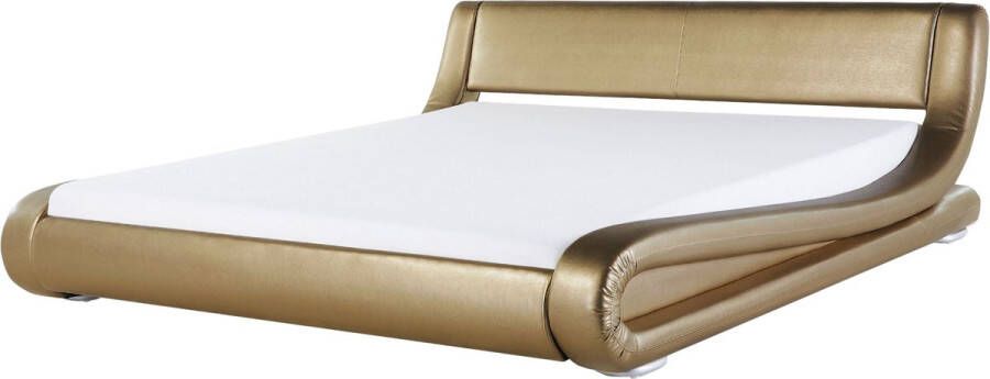 Beliani AVIGNON Waterbed Goud Leer