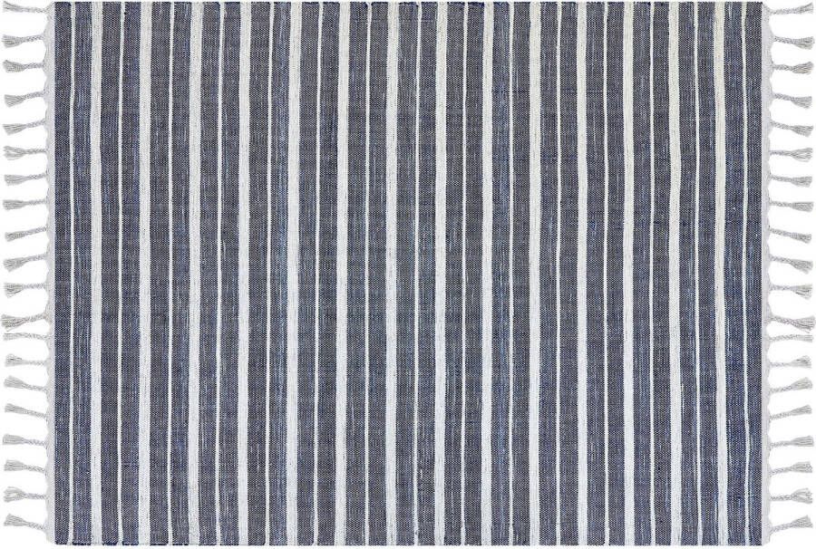 Beliani BADEMLI Vloerkleed Blauw 160 x 230 cm Synthetisch materiaal - Foto 1