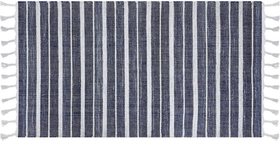 Beliani BADEMLI Vloerkleed Blauw 80 x 150 cm Synthetisch materiaal