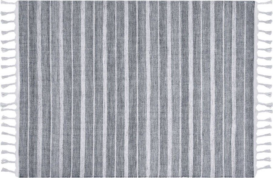 Beliani BADEMLI Vloerkleed Grijs 160 x 230 cm Synthetisch materiaal