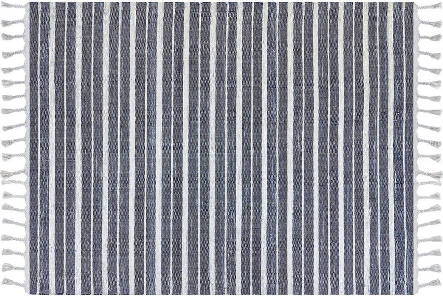 Beliani BADEMLII Vloerkleed Blauw 140 x 200 cm Synthetisch materiaal