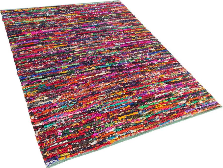 Beliani BAFRA Laagpolig vloerkleed Multicolor 140 x 200 cm Polyester