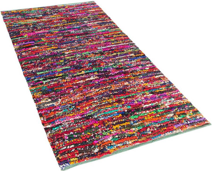 Beliani BAFRA Laagpolig vloerkleed Multicolor 80 x 150 cm Polyester - Foto 1