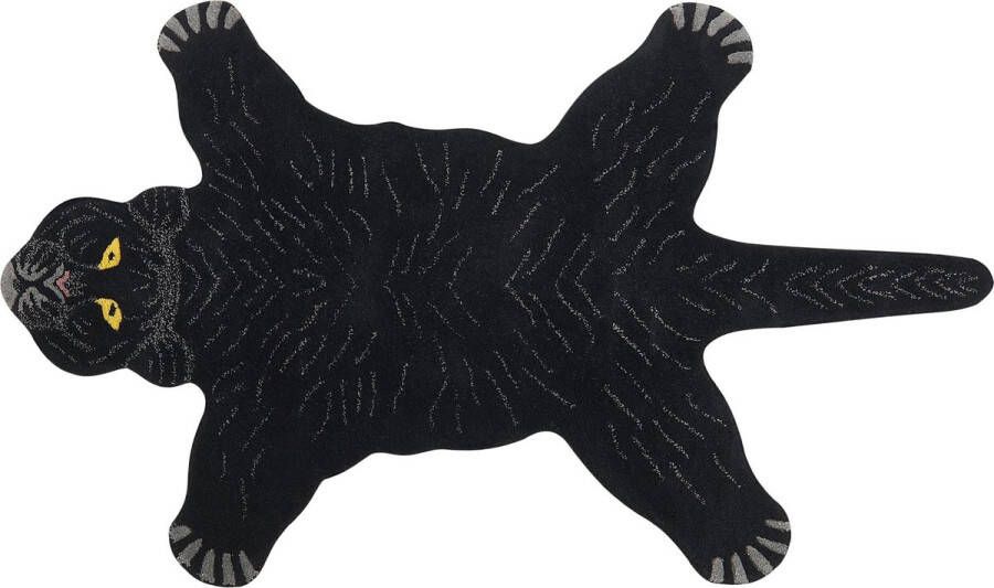 Beliani BAGHEERA Kindervloerkleed Zwart 100 x 160 cm Wol