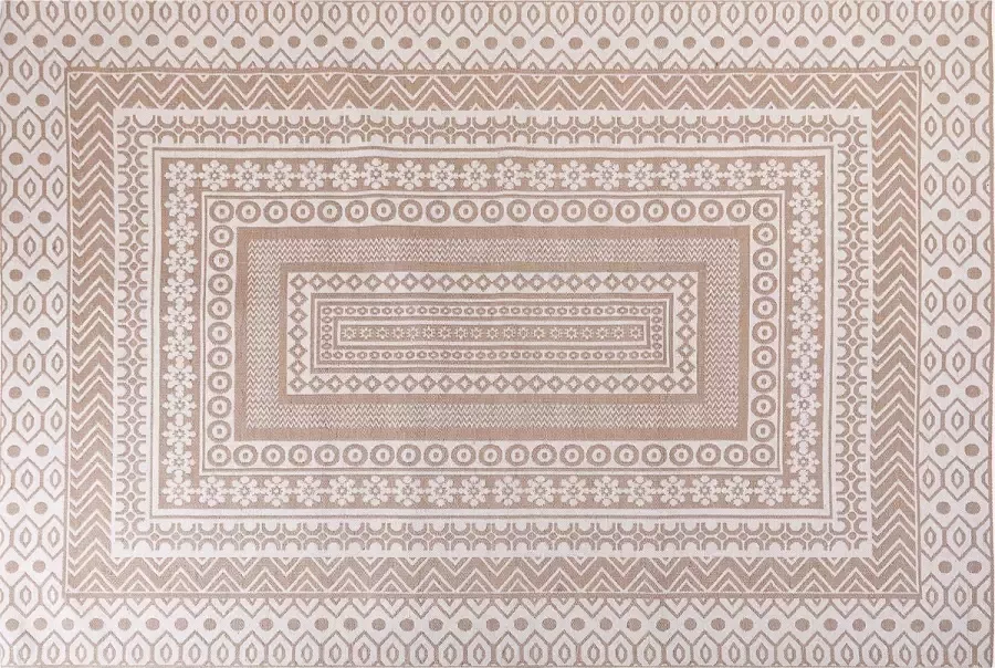 Beliani BAGLAR Jute vloerkleed Beige Wit 200 x 300 cm Jute