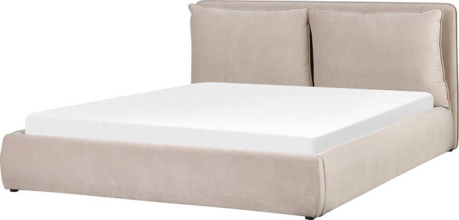 Beliani -BAJONNA-Bed met opbergruimte-Beige-180 x 200 cm-Fluweel - Foto 2