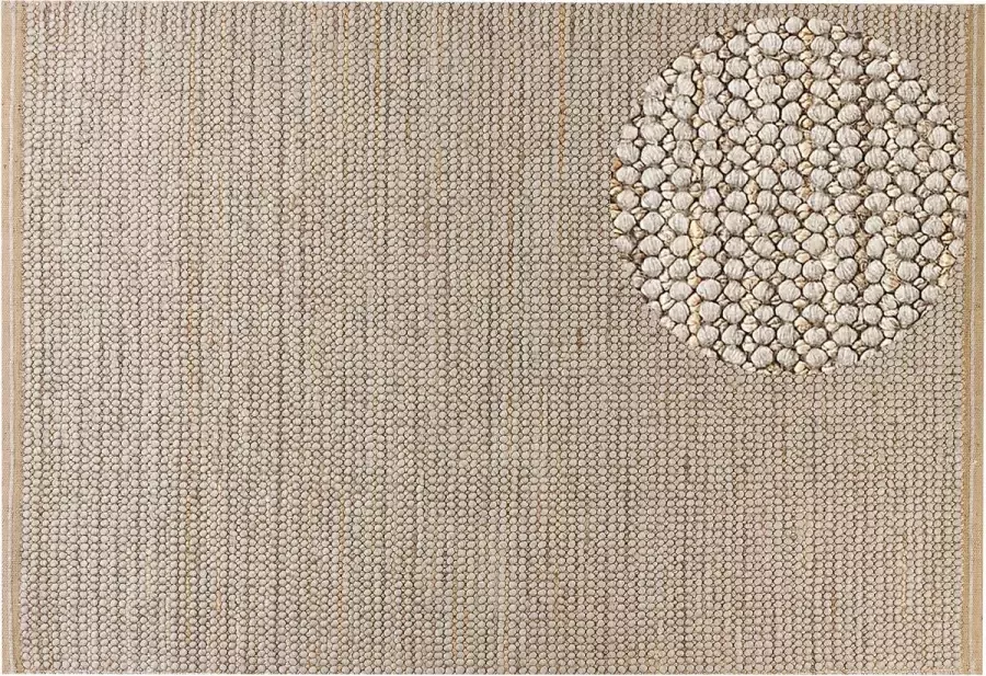 Beliani BANOO Vloerkleed Beige 140 x 200 cm Wol - Foto 2