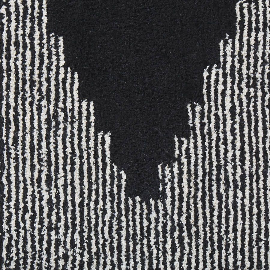 Beliani BATHINDA Laagpolig vloerkleed Zwart 160 x 230 cm Katoen