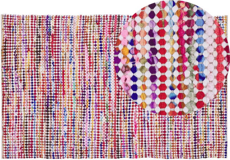 Beliani BELEN Laagpolig vloerkleed Multicolor 140 x 200 cm Polyester