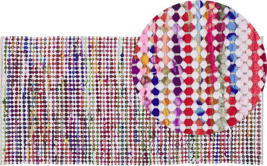 Beliani BELEN Laagpolig vloerkleed Multicolor 80 x 150 cm Polyester
