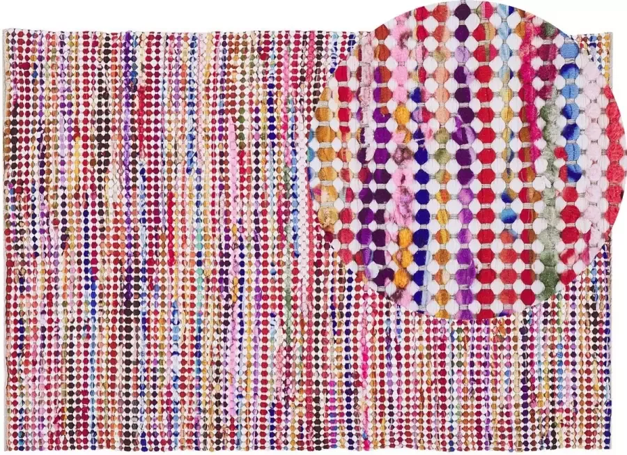 Beliani BELEN Laagpolig vloerkleed Multicolor 140 x 200 cm Polyester