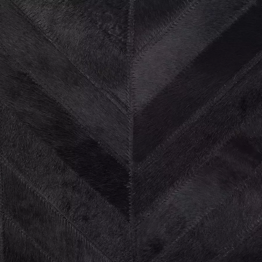Beliani BELEVI Laagpolig vloerkleed Zwart 140 x 200 cm Koeienhuid leer - Foto 2