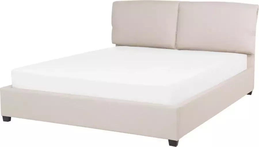 Beliani BELFORT Tweepersoonsbed Lichtbeige 140 x 200 cm Polyester