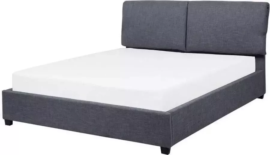 Beliani BELFORT Tweepersoonsbed Grijs 140 x 200 cm Polyester - Foto 2