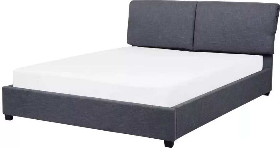 Beliani BELFORT Tweepersoonsbed Grijs 180 x 200 cm Polyester - Foto 2