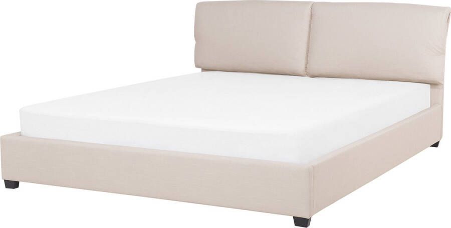 Beliani BELFORT Tweepersoonsbed Lichtbeige 180 x 200 cm Polyester - Foto 2
