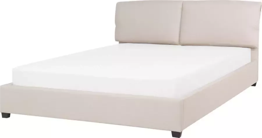 Beliani BELFORT Tweepersoonsbed Lichtbeige 160 x 200 cm Polyester