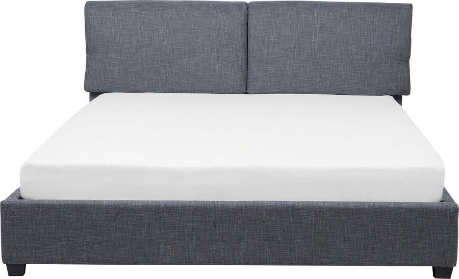 Beliani BELFORT Tweepersoonsbed Grijs 180 x 200 cm Polyester