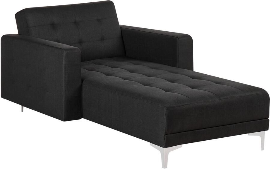 Beliani ABERDEEN Chaise longue Grafietgrijs Symmetrisch Polyester - Foto 3