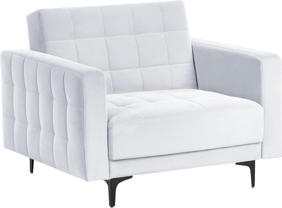 Beliani ABERDEEN Fauteuil Lichtgrijs Fluweel