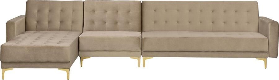 Beliani ABERDEEN Modulaire Sofa-Beige-Fluweel