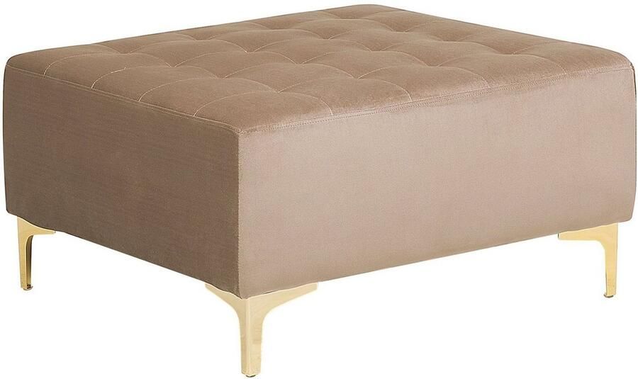 Beliani ABERDEEN Ottomaan Zandbeige Fluweel - Foto 2