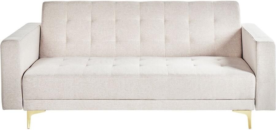 Beliani ABERDEEN Slaapbank 3-zits Beige Polyester