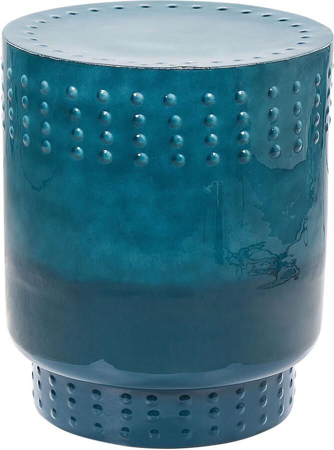 Beliani ABRA Bijzettafel Blauwgroen Ijzer