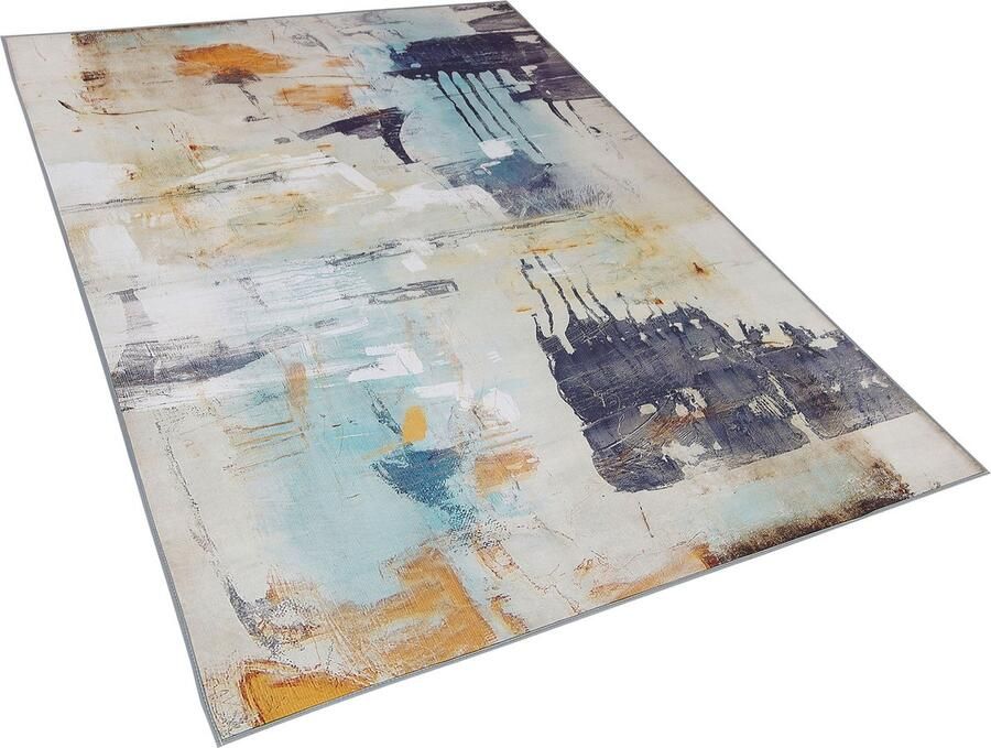 Beliani ADAPAZARI Laagpolig vloerkleed Multicolor 140x200 cm Polyester - Foto 2