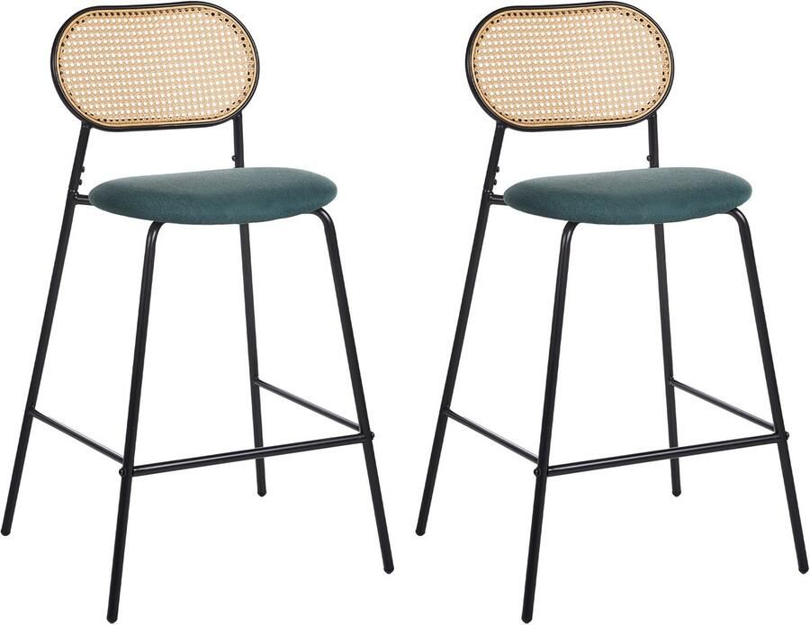 Beliani ADAVER Barkruk set van 2 Donkergroen IJzer