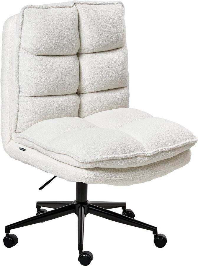 Beliani ADDISON Bureaustoel Wit Bouclé