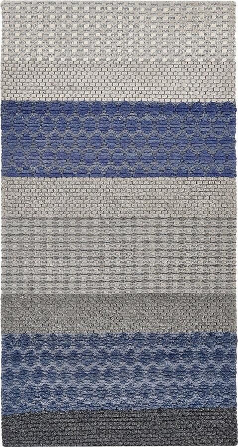 Beliani AKKAYA Laagpolig vloerkleed Blauw Grijs 80 x 150 cm Wol - Foto 2