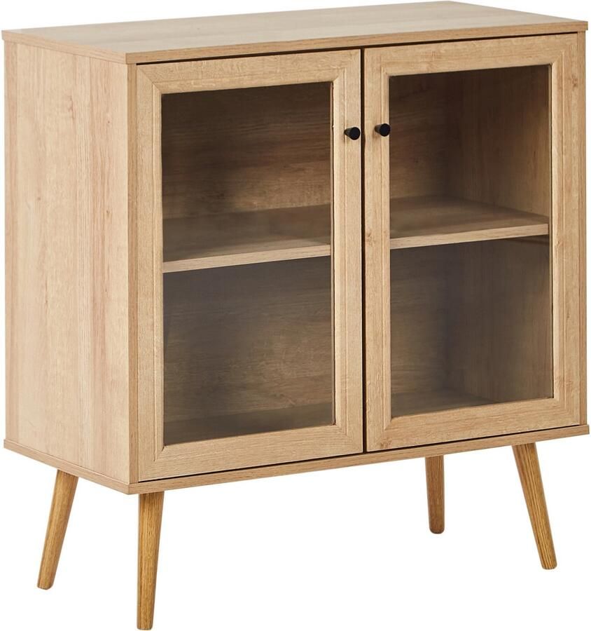 Beliani ALBANY Sideboard met 2 deuren Lichthout Vezelplaat