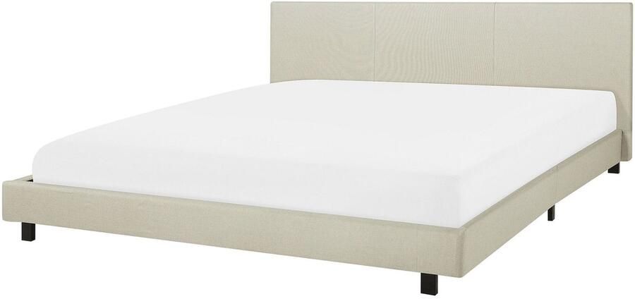 Beliani ALBI Tweepersoonsbed Beige 180 x 200 cm Polyester