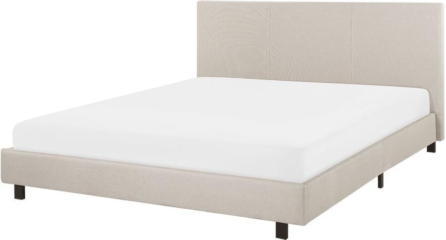 Beliani ALBI Tweepersoonsbed Beige 160 x 200 cm Polyester