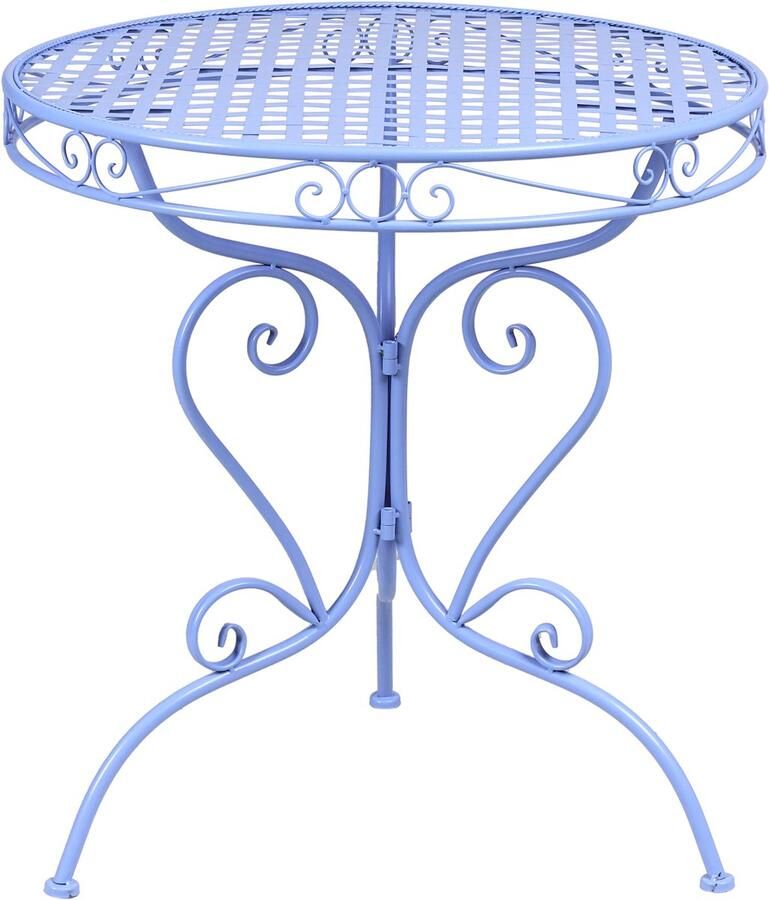 Beliani ALBINIA Tuintafel Blauw 70 x 70 cm IJzer