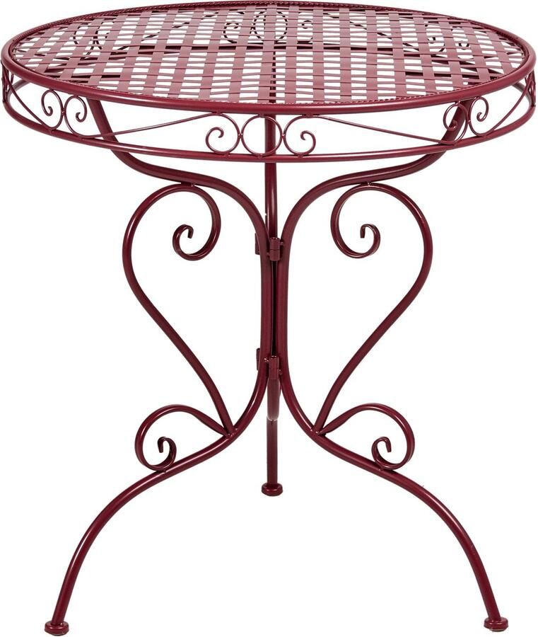 Beliani ALBINIA Tuintafel Bordeaux 70 x 70 cm IJzer
