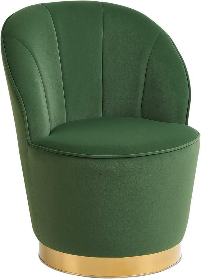 Beliani ALBY Fauteuil Donkergroen Fluweel