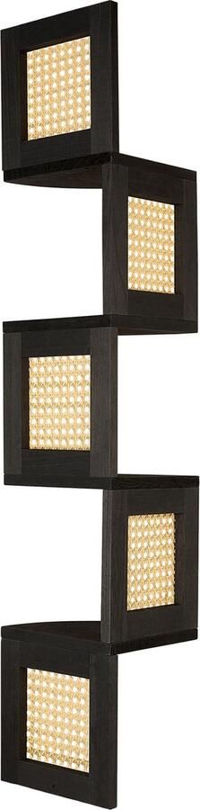 Beliani Boekenkast met 4 planken ALDER Paulowniahout 101 cm Zwart - Foto 2